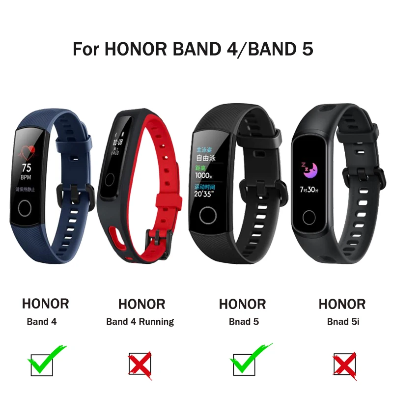 Силиконовый ремешок на запястье для Honor Band 5 4 смарт-аксессуары умный Браслет |