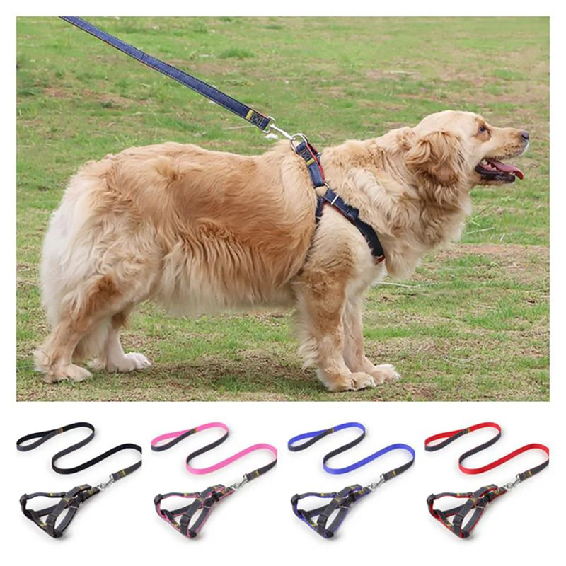 

Adjustable Dog Leash Vest Denim Strong Outdoor Training Walking Pet Supplies Comfortable Collar Perro