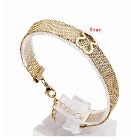 

Fashion Bangle Bracelet Jewelry for Women Girls Stainless Steel Bear New Design Gifts Accessories