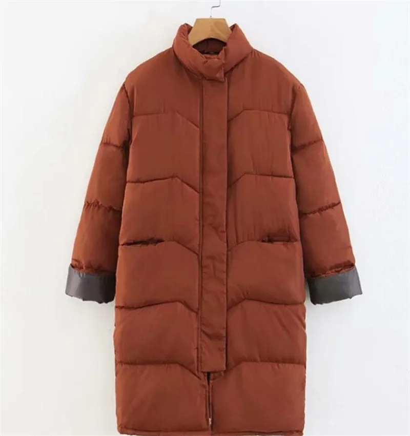 Зимняя новая стильная длинная хлопковая куртка средней длины с