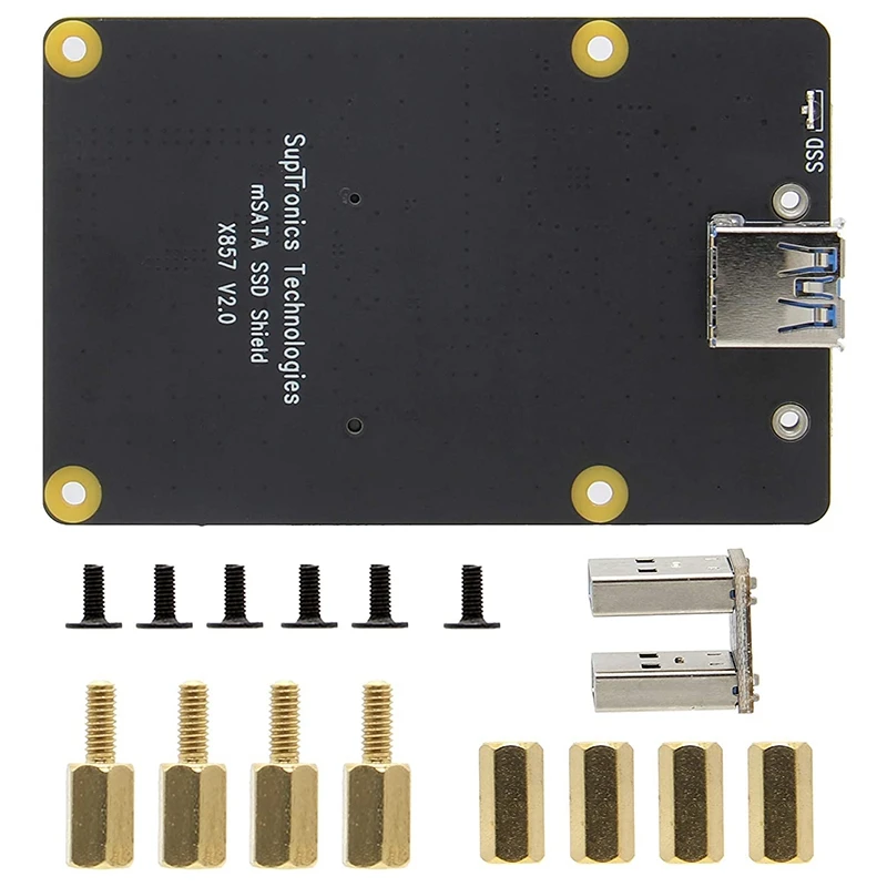 

For Raspberry Pi 4 MSATA SSD Adapter X857,for Raspberry Pi 4 Model B X857 V2.0 MSATA SSD Expansion Board USB3.0 Module