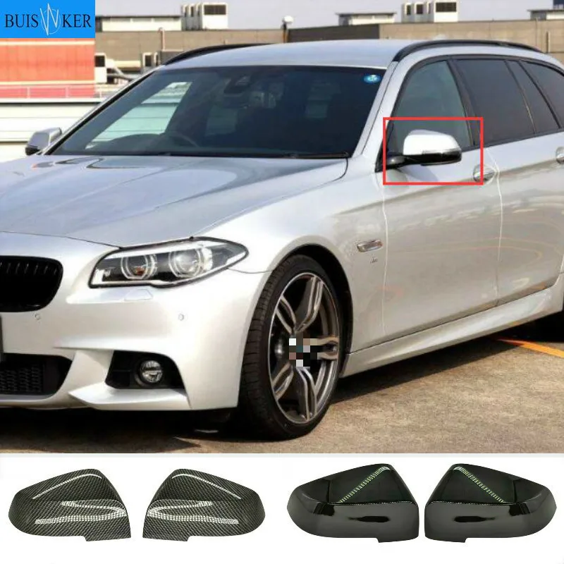 

Carbon Fiber Style Car Side Mirror Cover Rearview Mirrors Trim For BMW 5 6 7 Series F01 F02 F06 F12 F10 F18 2014 2015 2016