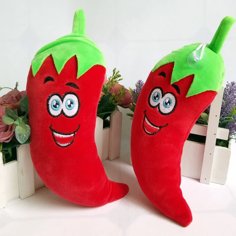 1pcPepper Новые фрукты овощи серии клубника брокколи банан арбуз вишня банан Гриб Мягкие плюшевые куклы игрушки для детей - Цвет: 1pcPepper
