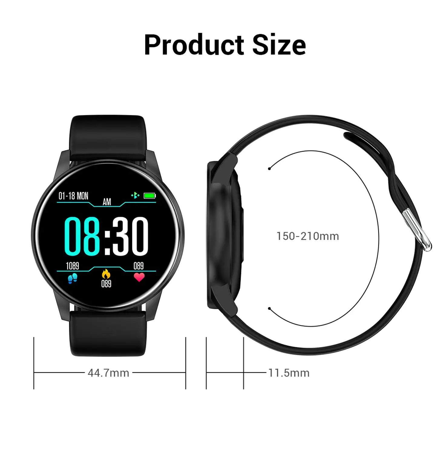 

Uhoofit ZL01 Bluetooth Bracelet Waterproof Ip67 Full Touch Color Screen Smart Bracelet Multi Monitoring Health Smart Watch