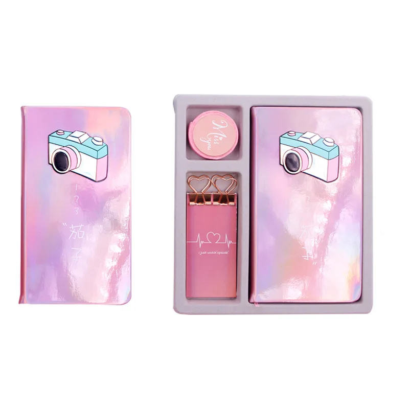 Креативный лазерный блокнот набор сменный цвет Скрепка цветная страничка