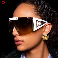 uv400 protection 2021 new male ladies fashion in europe and america big sunglasses against wind sand box connected sunglasses