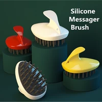3 colors silicone soft home men adult shampoo wet and dry texture scalp hair brush hair scalp massager
