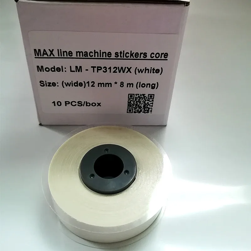 10 шт. этикетка на кассету ленты lm-mx312w белых наклеек 12 мм х 8 м для max электронная