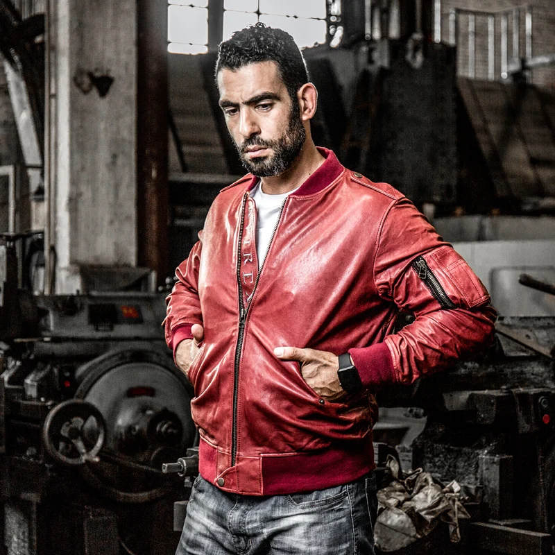 Бесплатная доставка. Классический мужской пиджак из натуральной кожи США