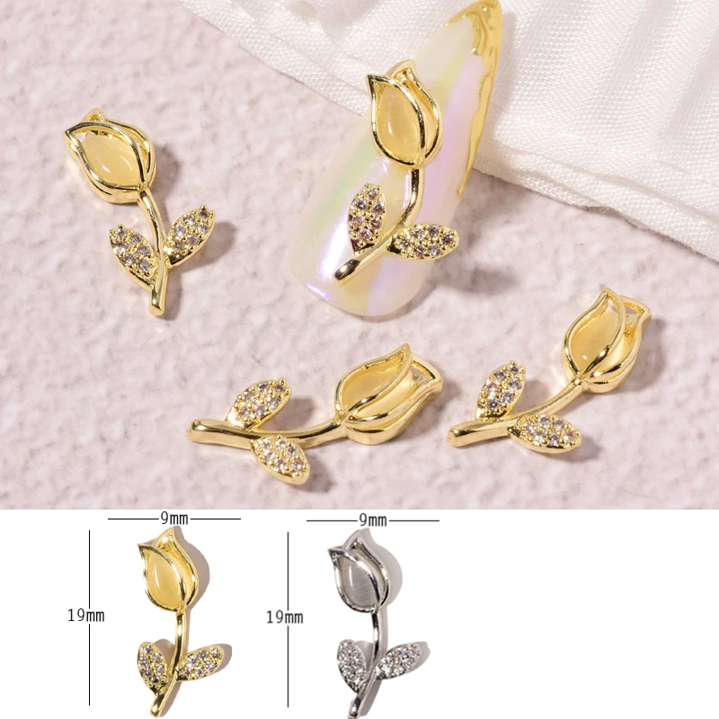 2 шт. блестящие Роскошные циркониевые розы Дизайн 3D дизайн ногтей украшения