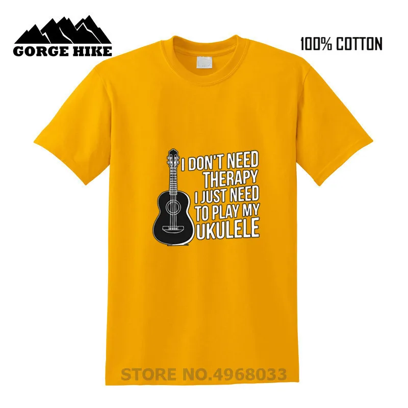 

Distressed Design I Don't Need Therapy Letter Print T-shirt Hombre I Just Need To Play My Ukulele Guitar Funny Summer Men Tshirt
