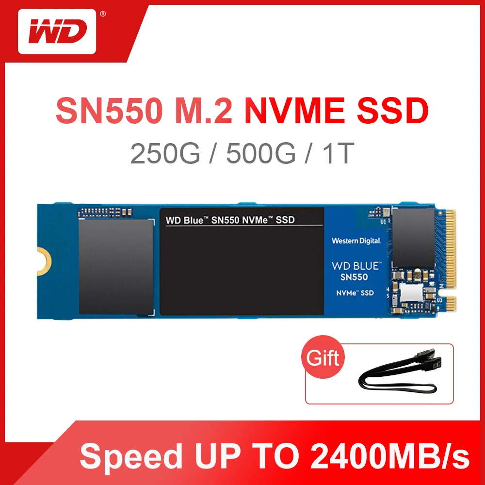 Western Digital Blue SN550 SSD 250 ГБ 500 1 ТБ M.2 2280 NVMe PCIe Gen3 * 4 Внутренний твердотельный накопитель