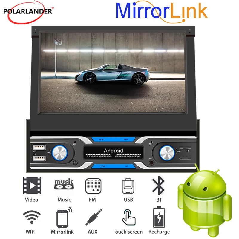 Автомобильный радиоприемник Android 9 0 GPS Wi-Fi 40 языков 3USB 7 дюймов HD 1 Гб + 16 ГБ RCA Bluetooth 4