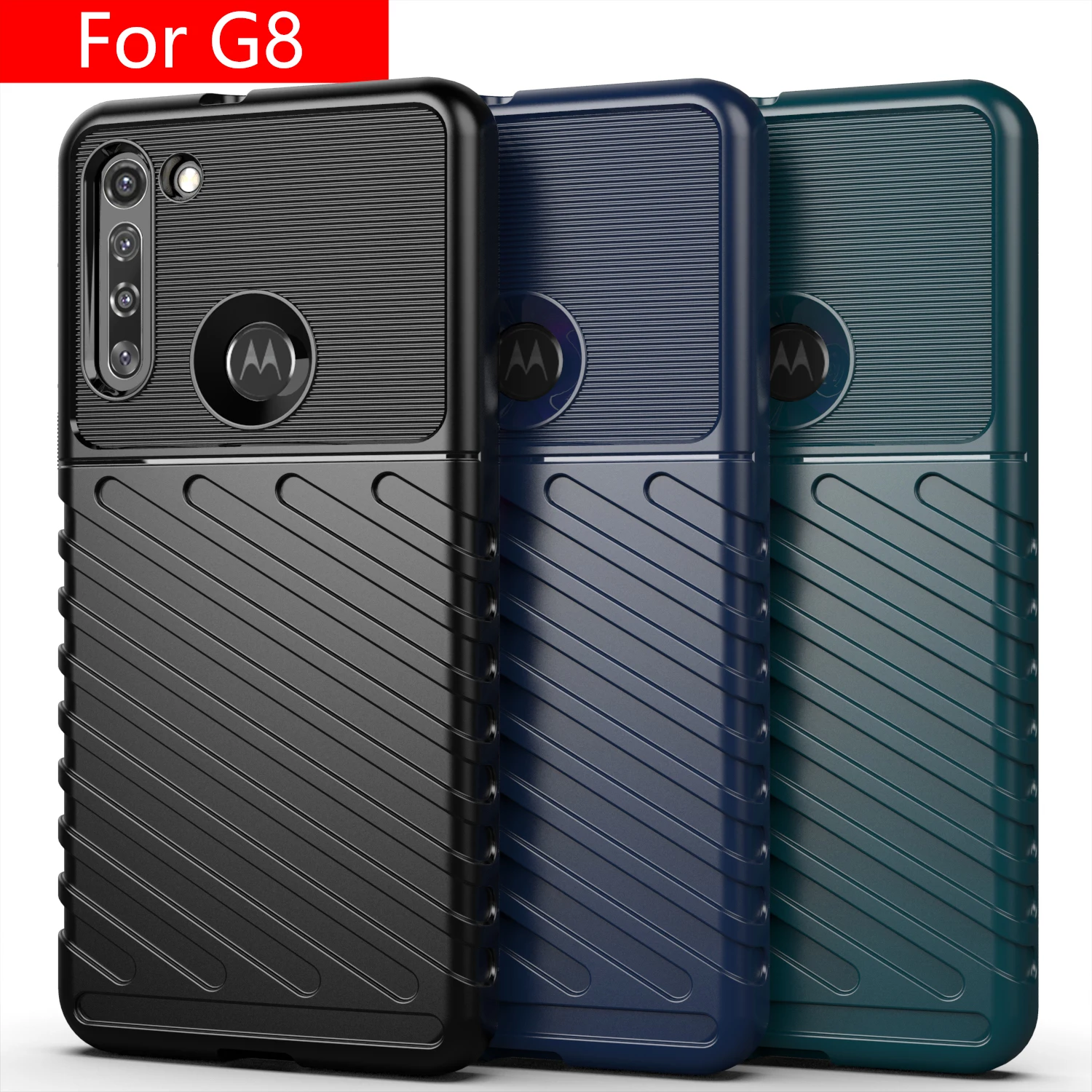For Motorola Moto G8 Case Ripple Feel Soft Silicon Rubber Shockproof Phone Back Cover XT2045-1 Protection | Мобильные телефоны и