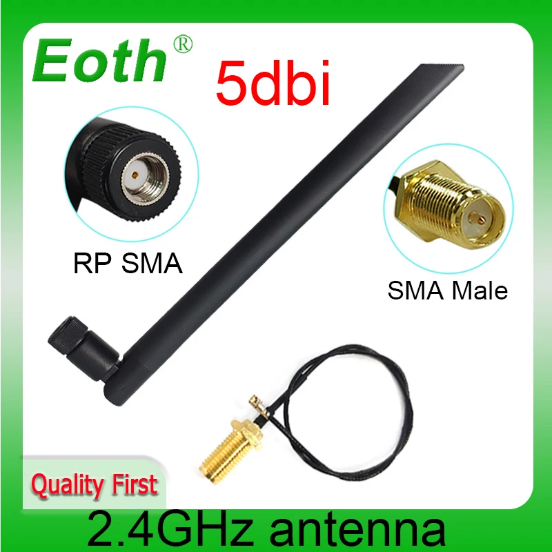 Антенна EOTH 1/2 шт. 2 4 ГГц 5 дБи sma Wi-Fi | Мобильные телефоны и аксессуары
