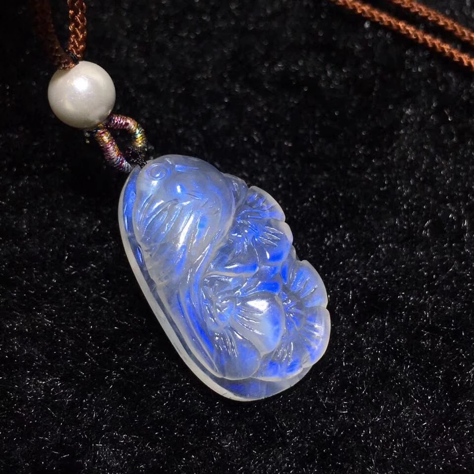 Натуральный высококачественный синий светильник лунный камень драгоценный