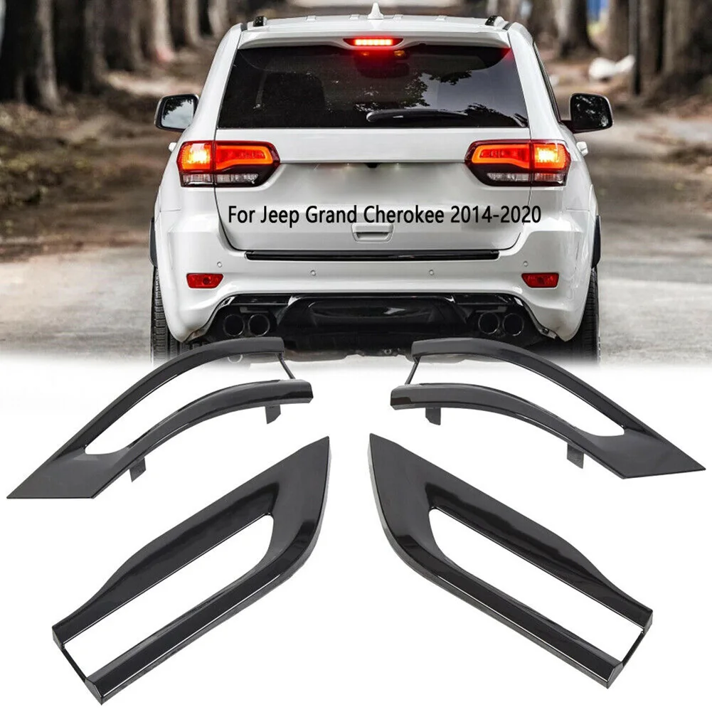 

High Quality For Jeep Grand Cherokee 2014 15 16 17-2020 Gloss Black Tail Light Trim Bezel Kit