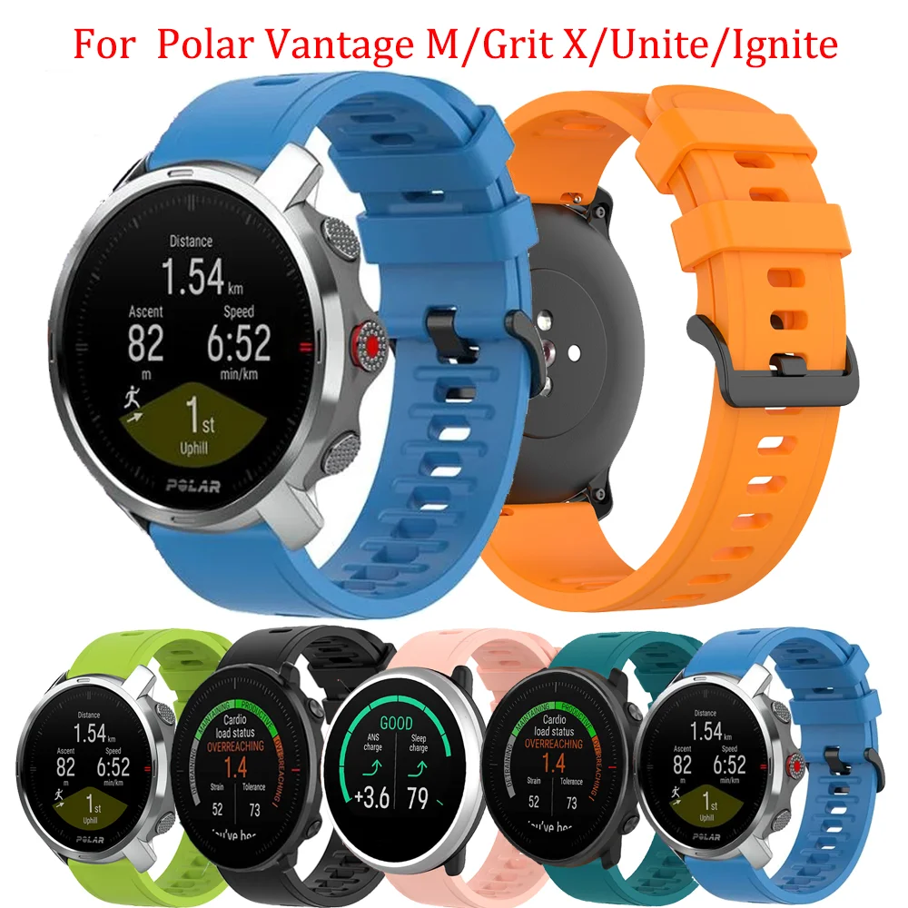 

Новый цветной ремешок 20/22 мм для Polar Grit X/Unite, ремешок для смарт-часов Polar lgnite/Vantage M, спортивный силиконовый ремешок для часов