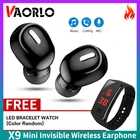 С бесплатным светодиодный WatchVAORLO X9 5,0 мини беспроводные Bluetooth наушники стерео наушники спортивные игровые стерео наушники с микрофоном Handsfree