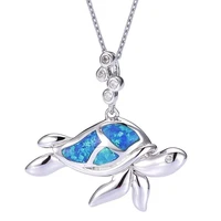 hot sell exquisite personality clavicle chain blue sea turtle pendant necklace women wedding birthday christmas jewelry gifts