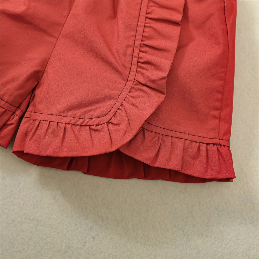 

Toddler Baby Girls 2Pcs Summer Children's Sets Floral Print Sleeveless Button Down Tank Tops + Elastic Waist Solid Color Shorts