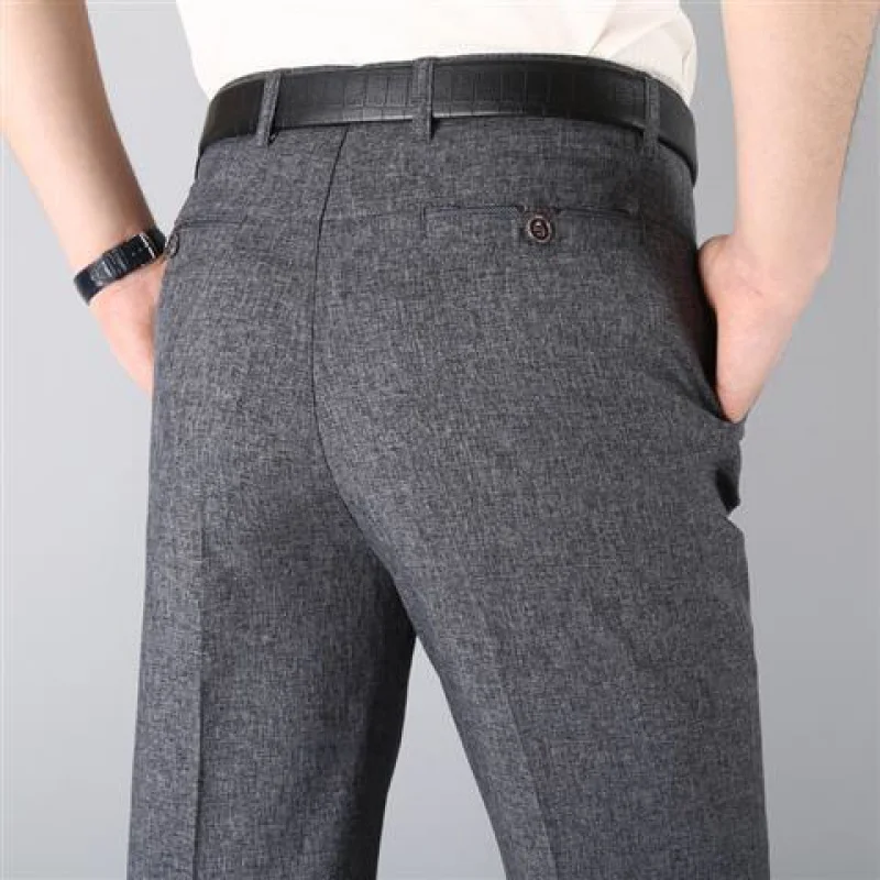 Medium Grey Весна Осень Новые мужские деловые повседневные брюки модные однотонные нежные утепленные брюки Мужской брендовый костюм брюки черные синие серые брюки - Цвет: Medium Grey
