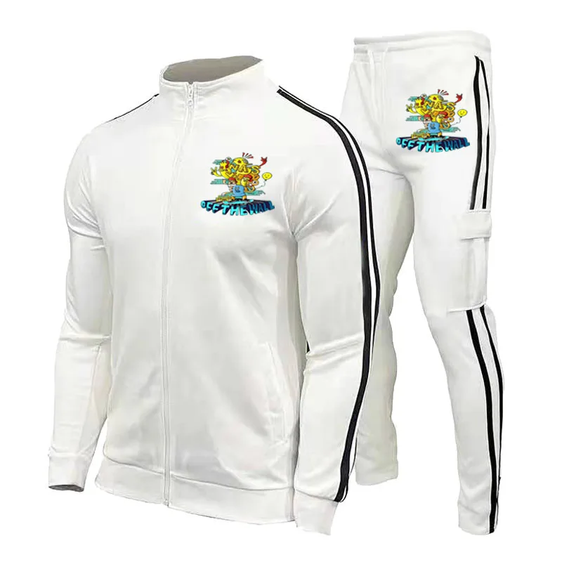 

Korean elements wind spring waist pants + long sleeve WANS zipper hoodie jumper suit casual men's suit