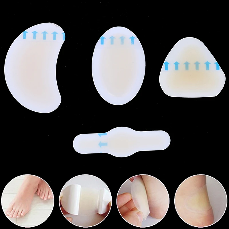 

4pcs/set Adhesive Hydrocolloid Gel Blister Plaster Heel Pedicure Patch Plaster Anti-wearing Heel Sticker Foot Care Tools