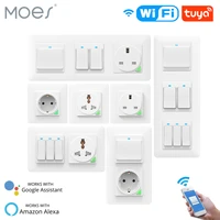 smart light wall switch socket push button outlet de eu tuya smart life app wifi remote control work with alexa google home