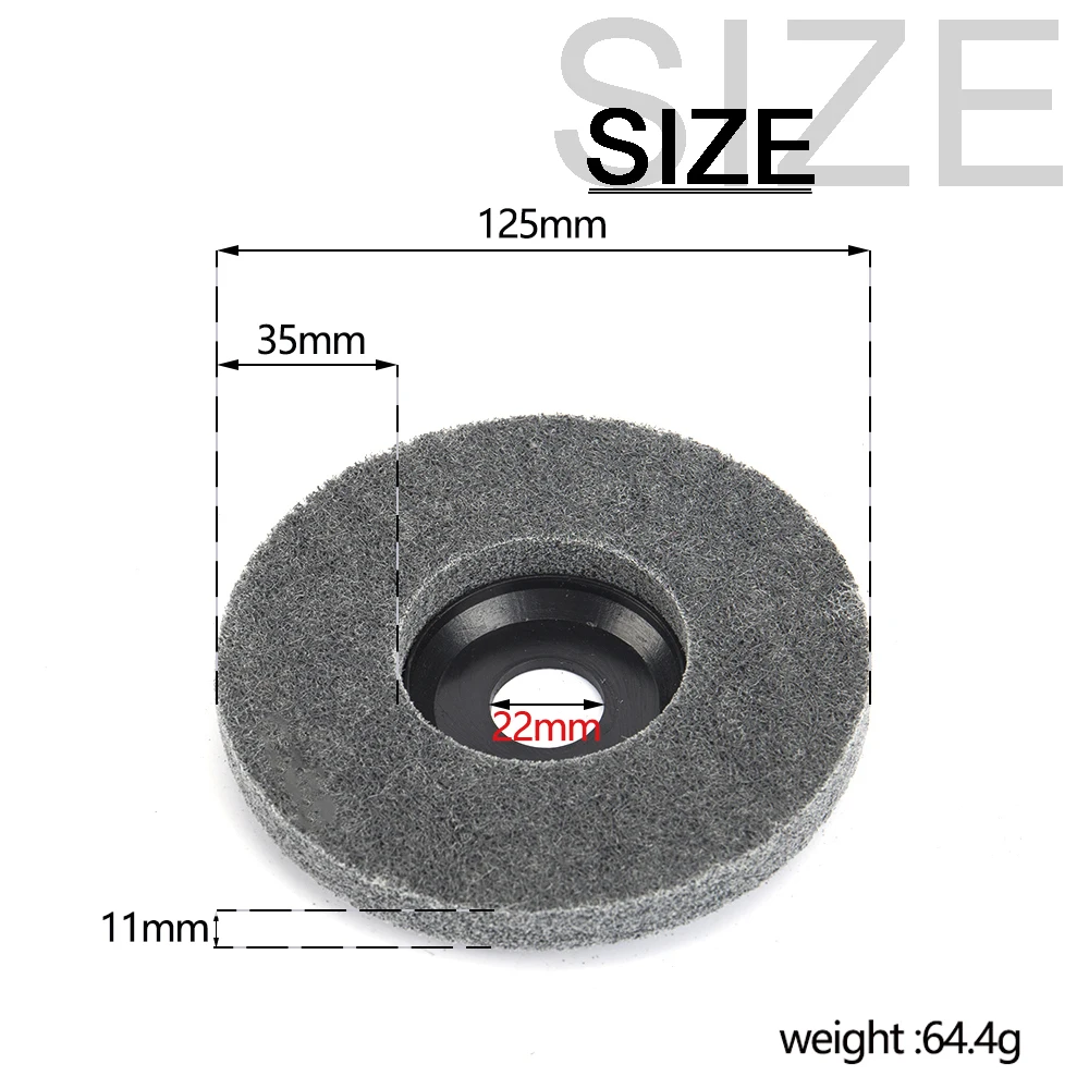 4,5 Zoll 125mm 5 Zoll Nylonfaser-Poliers cheibe Vlies-Schleif scheibe 7/8mm Bohrung "Schleif poliers cheibe für Metall – Detail 2