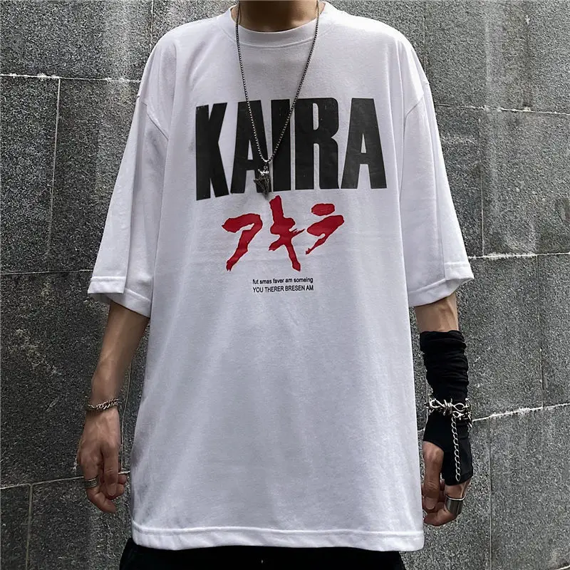 

Large size hip hop Harajuku letter printing men's short-sleeved T-shirt summer trend wild graffiti style 2021 new