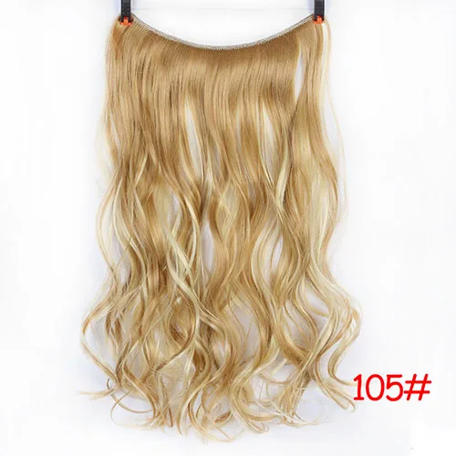 Buqiw ig 24 inches Women Fish Line Hair Extensions Black Brown Blonde Natural Wavy Long High Tempreture Fiber Synthetic Hairp - Цвет: 105