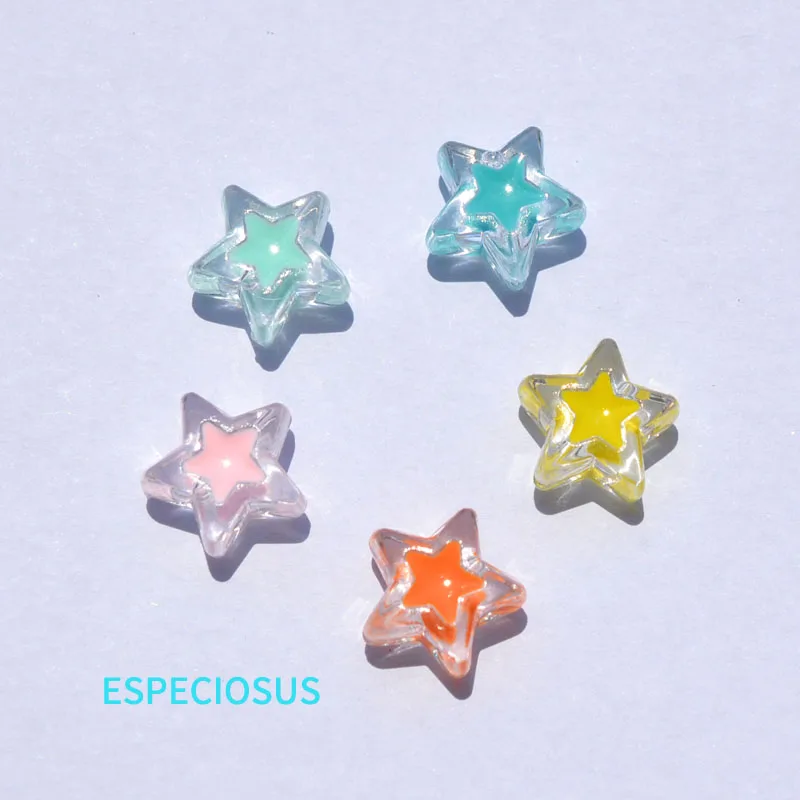 

Аксессуары для ювелирных изделий «сделай сам», прозрачная акриловая пентаграмма, разделитель, разные цвета, 17 мм, окрашенные звезды, бусины,...