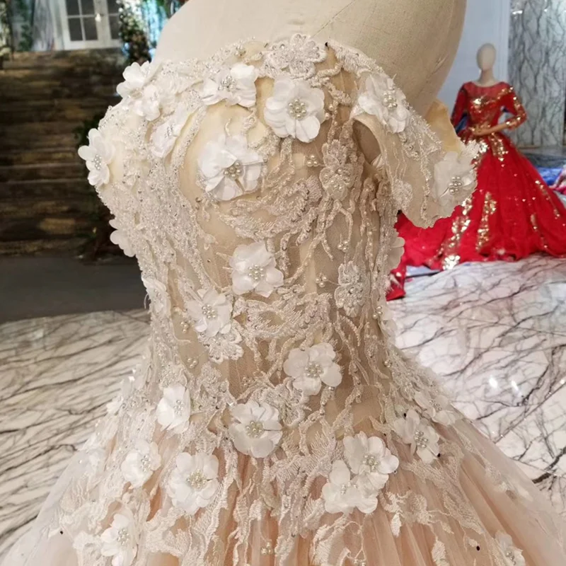 HTL058 трапециевидные вечерние платья с открытыми плечами сердечком 3d цветами