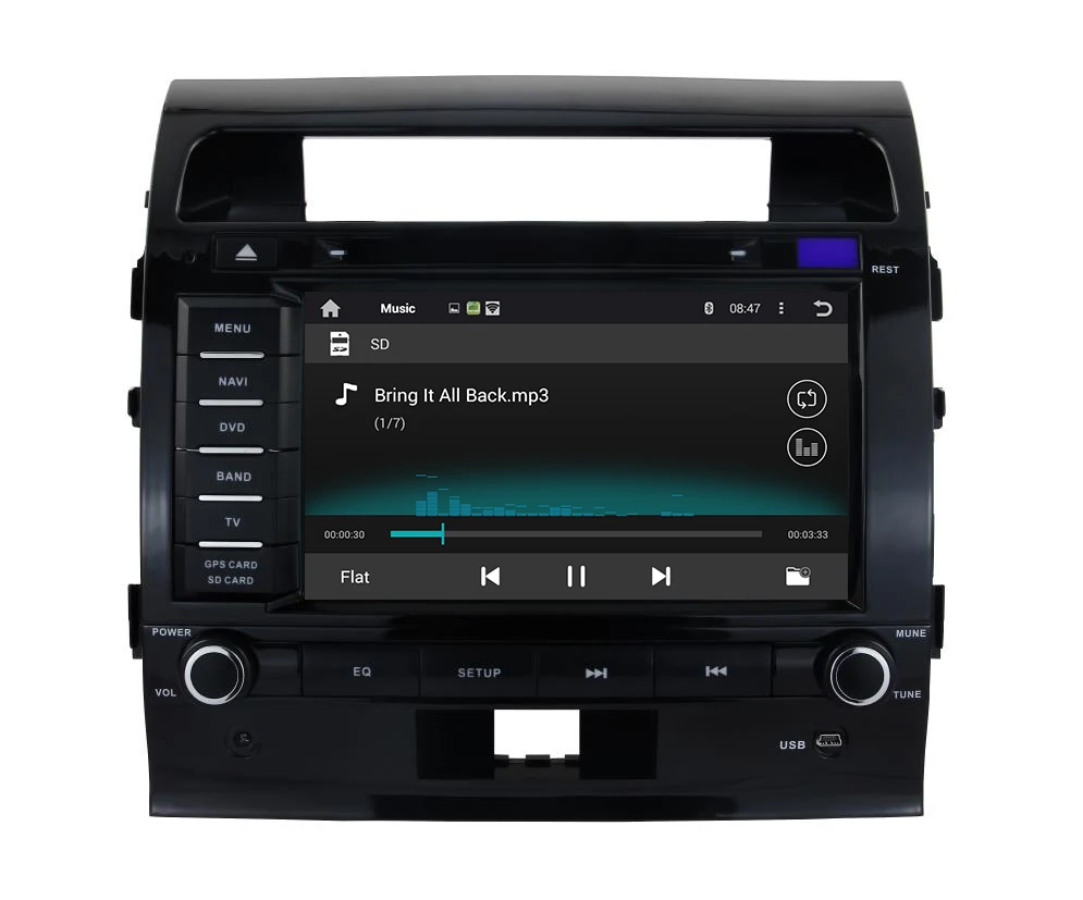 8 дюймовый HD 1024X600 четырехъядерный Android 5.1.1 автомобильный DVD для Toyota Land Cruiser 200 2008 2012