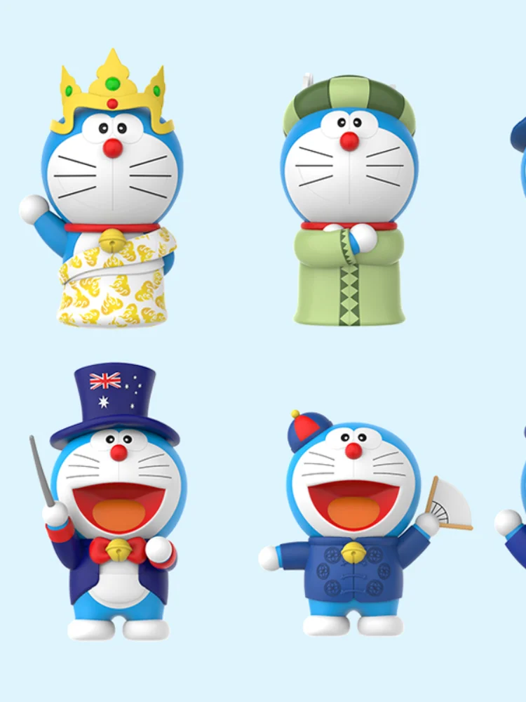 

Genuine Doraemon travel around the world hand office gift gift Doraemon blind box animation peripheral car ornaments