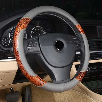 

Чехол рулевого колеса автомобиля гоночная древесная стружка резьба 35/36/37/38/39/40 см кожа для BMW/Honda/AUDI/Ford/Toyota/volkswagen
