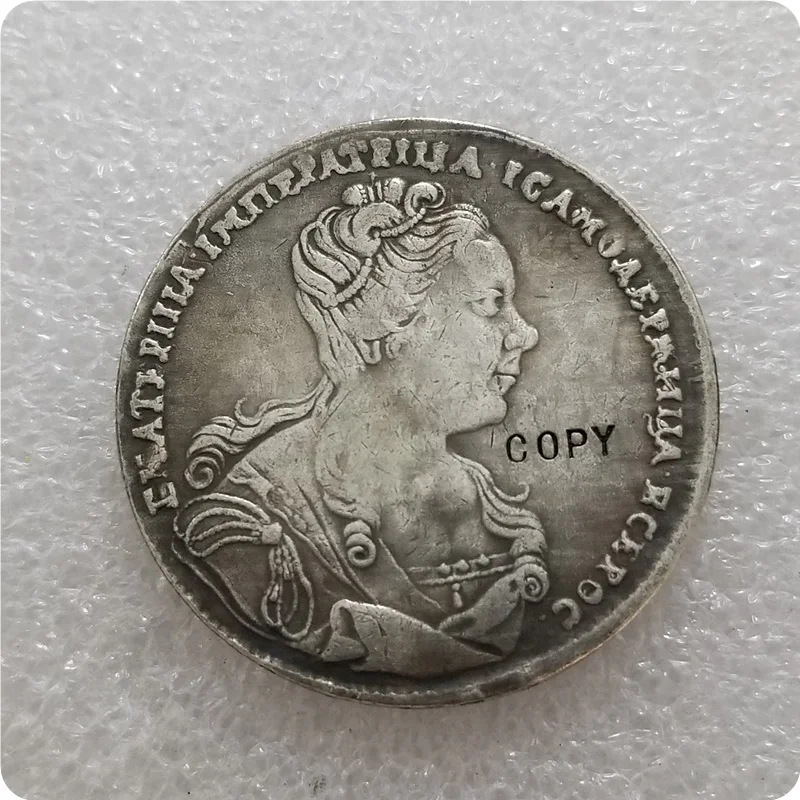 Catherine-I-1727-Moneta-Ruble русская копия монеты памятные монеты-Реплика монет медаль