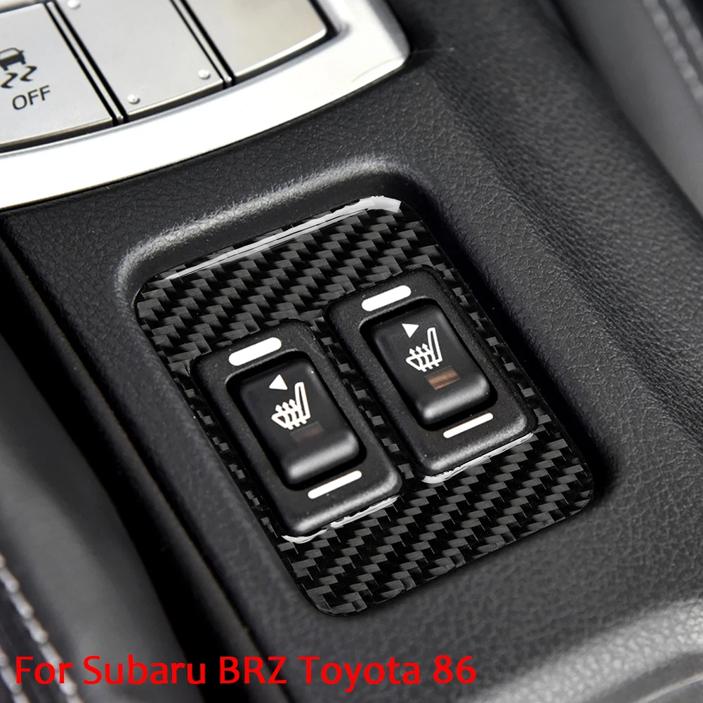 

Interior Accessories For Subaru BRZ Toyota 86 Carbon Fiber Car Seat Heating Button Cover Trim Sticker Car Modification Parts