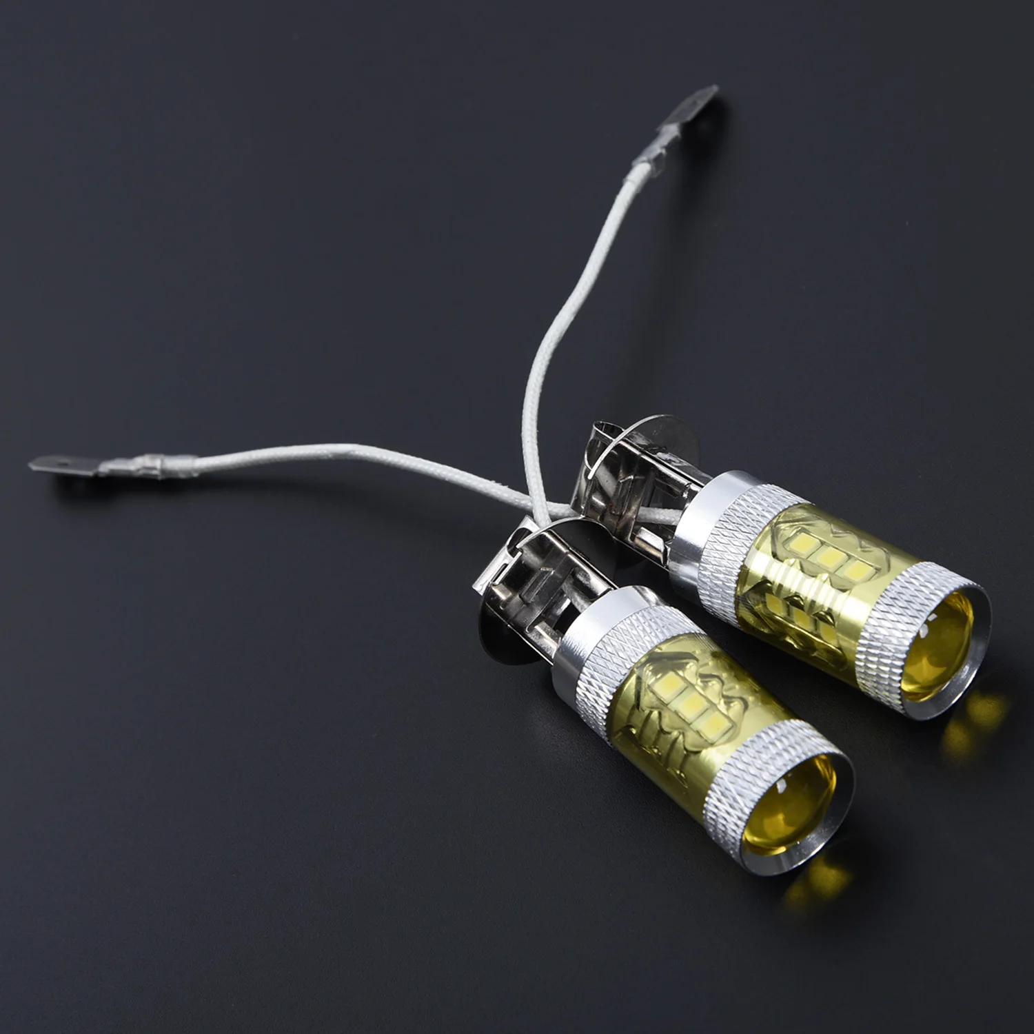 2 шт набор 12-24V H3 80W 16 SMD СВЕТОДИОДНЫЙ Автомобильный противотуманный светильник желтый высокой мощности грузовик