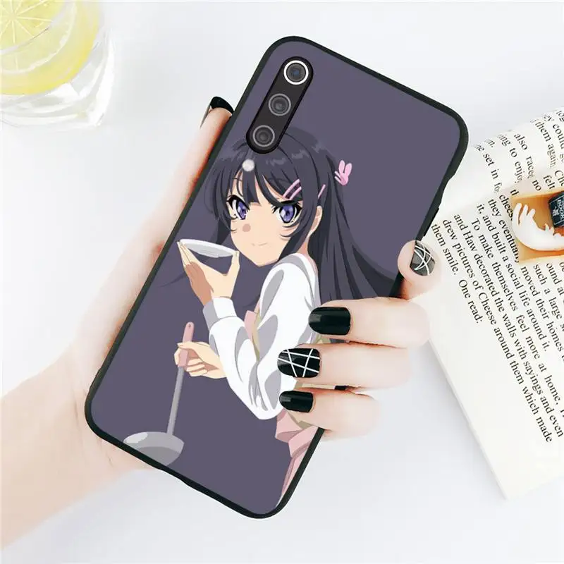 

Sakurajima Mai anime Phone Case For Xiaomi Redmi note 7 8 9 t k30 max3 9 s 10 pro lite shell funda coque