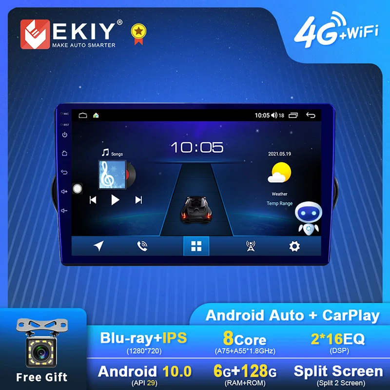 

EKIY Android Car Radio For FIAT EGEA TIPO 2015 - 2018 Stereo Multimedia Player GPS Navi 1280*720 DSP Carplay Auto BT 2 din DVD