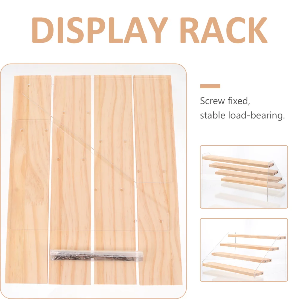

1pc Trapezoidal Display Rack Multilayer Display Rack Display Organizer (Wood)