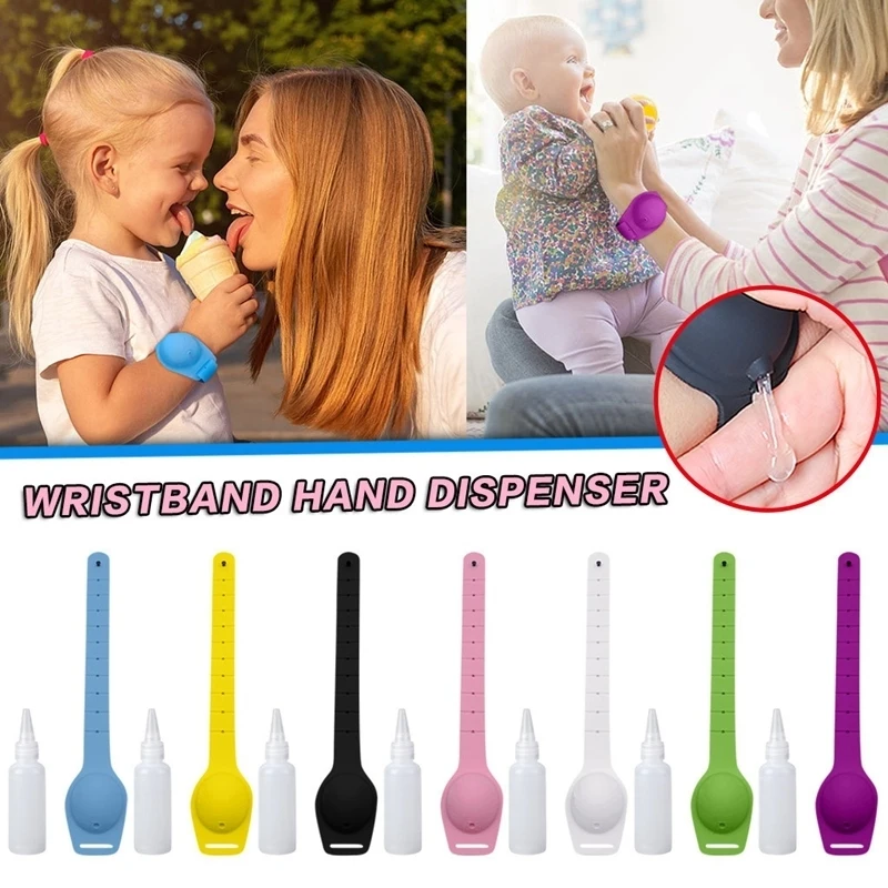 

Wristbands Hand Sanitizer Dispenser Portable Bracelet Reusable Wristband Hand Sports Travle Outdoor Gloves for Baby Women 10ml
