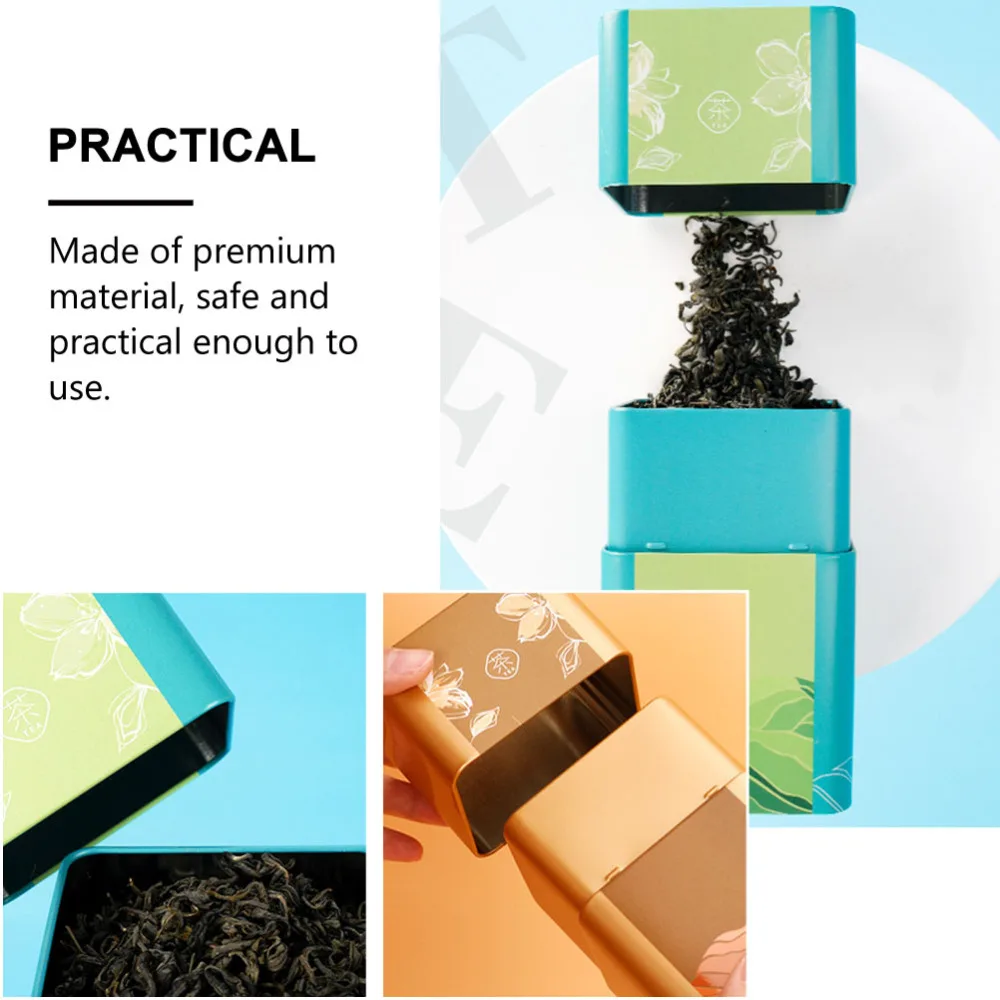 

4Pcs Delicate Artistic Storage Can Home Iron Tea Canister Dustproof Tea Jar