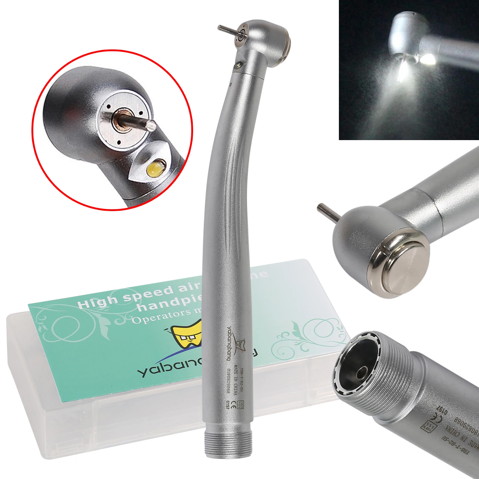 kavo Dental High Speed Hand piece Turbine 4 /2Hole LED E-generator Standard Head Triple Water Spray Push Button Dental tools