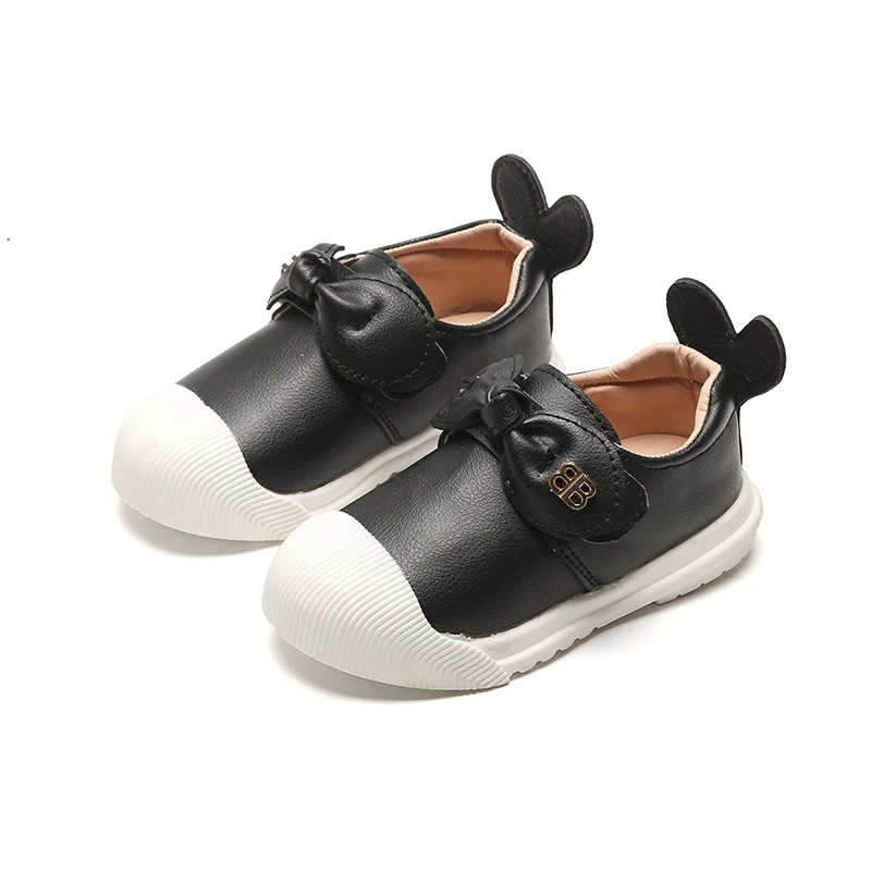 2019 осенние милые кроссовки из искусственной кожи с бабочкой на мягкой подошве