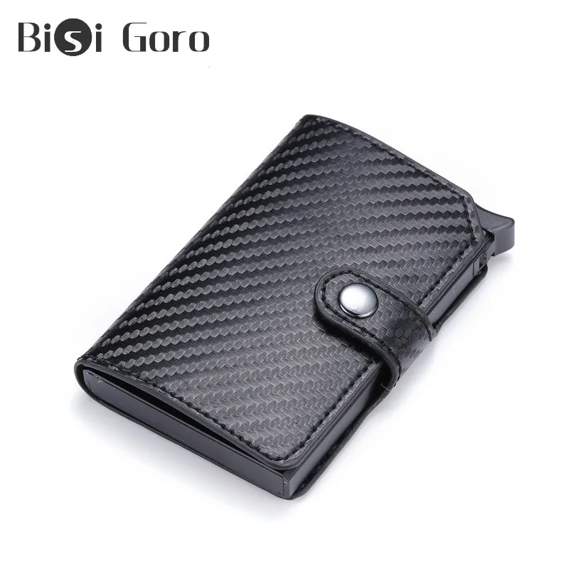 BISI GORO Блокировка Rfid Мужской винтажный кредитный держатель для карт