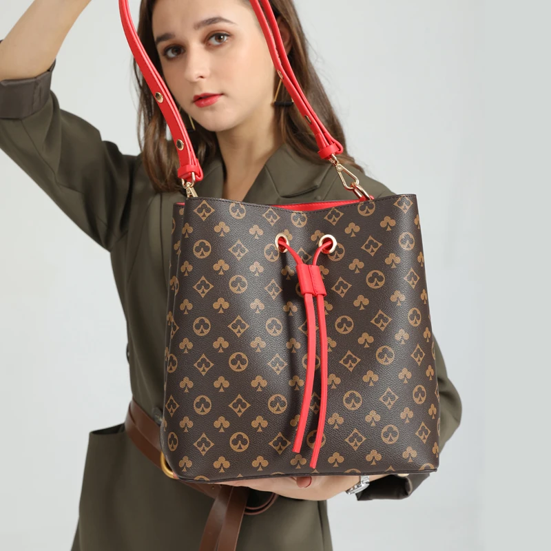 

Printed Bucket Bag Luxury Women Shoulder Bag For Women 2021 Luxury Crossbody Fashion Designer Shopper Big Leather Ladies Bags