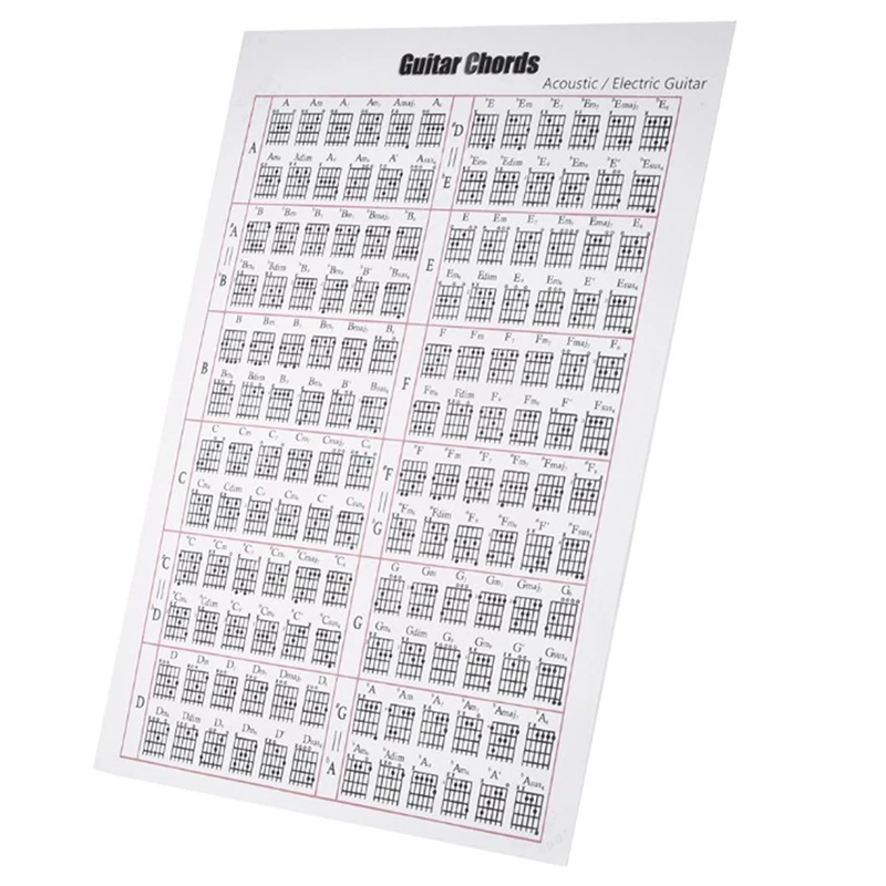 elektrische akustische gitarre praxis akkorde skala chart aufkleber werkzeug lehren musik lernhilfe tabs für anfänger gitarre liebhaber fr